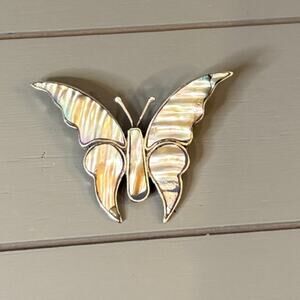 Vintage Mexican Taxco Sterling Abalone  Pin